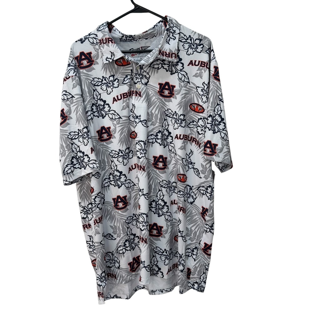 Reyn Spooner Men Polo University Performance Auburn Tigers NCAA Tropical 3XL NWT
